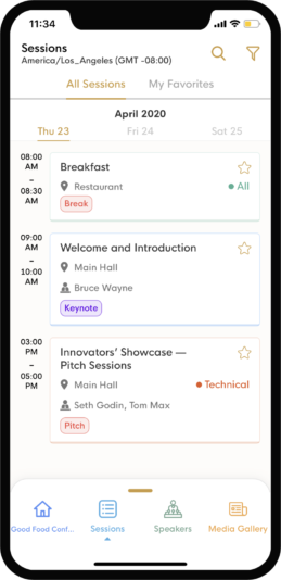 eventRAFT - Personalized Agenda - event mobile app