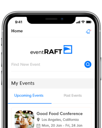 eventRAFT - Home Screen - Mobile app for events